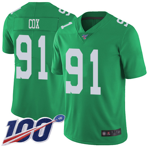 Men Philadelphia Eagles 91 Fletcher Cox Limited Green Rush Vapor Untouchable NFL Jersey 100th Season